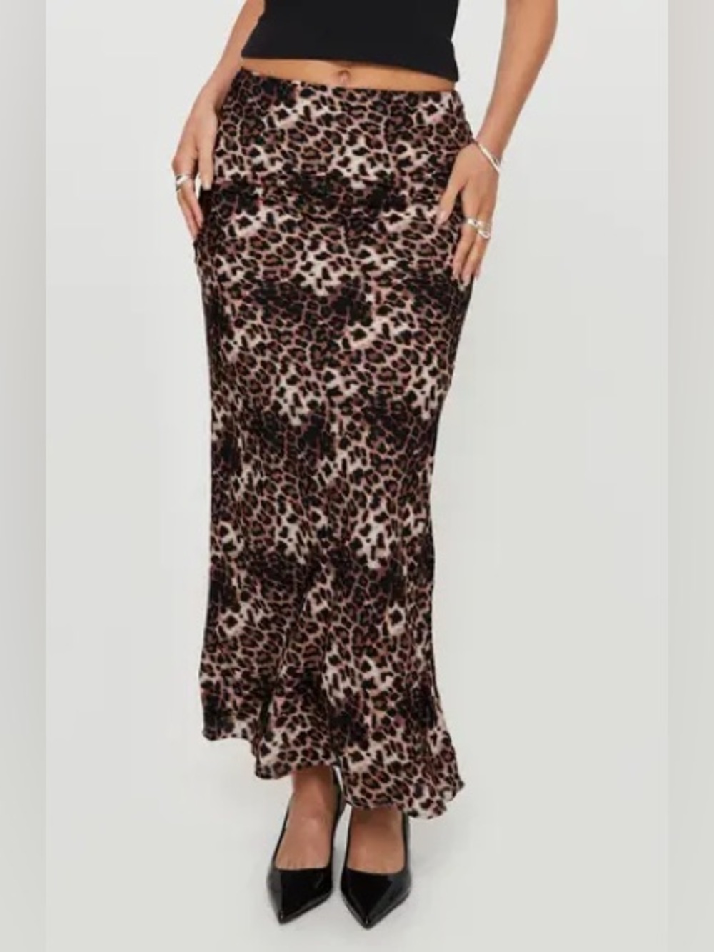 Princess Polly Emily Leopard Print Maxi Skirt Size 2 | Partially Lined - Picture 2 of 9